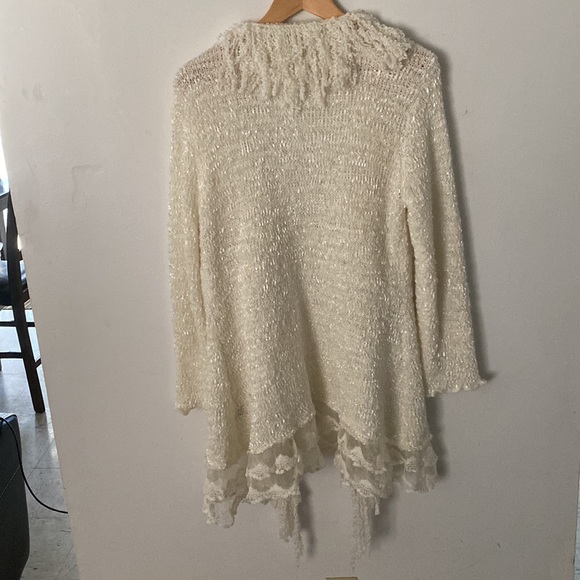Ivory, white cardigan with lace xl - Picture 2 of 5